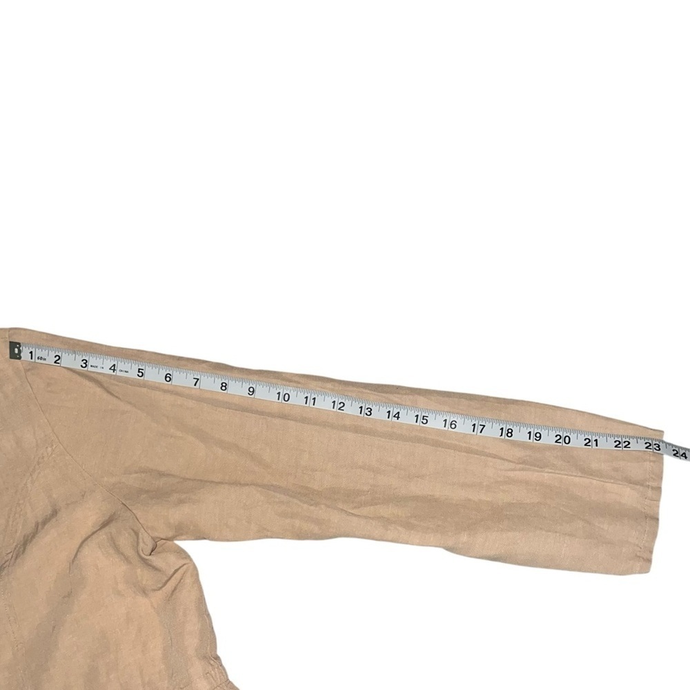 EUC Apostrophe Silk Linen Cotton Tan Hooded Utility Jacket Large Lightweight - Picture 10 of 10